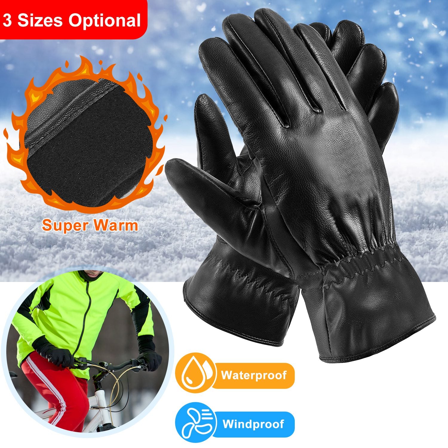 Unisex Lederhandschuhe Winter
