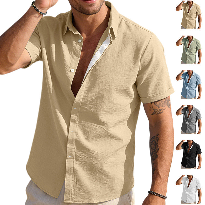 Herren Kurzarm-Hemd aus Bambus-Leinen – Bild 9 | LuxeStyle