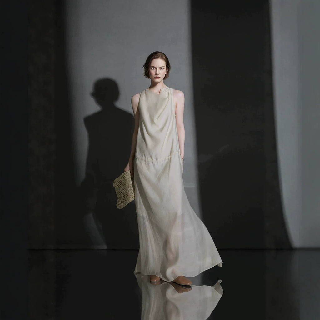 Ärmelloses Tencel-Kleid mit U-Boot-Ausschnitt – Bild 5 | LuxeStyle