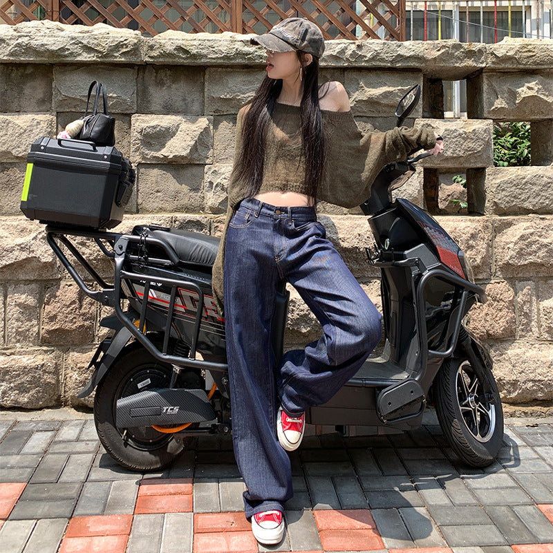 High-Waist Straight-Leg Jeans im American Style
