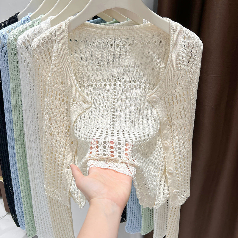 Cardigan mit Lochmuster – Ansicht 8
