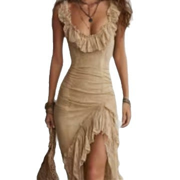 Bohemian Maxi-Kleid mit V-Ausschnitt
