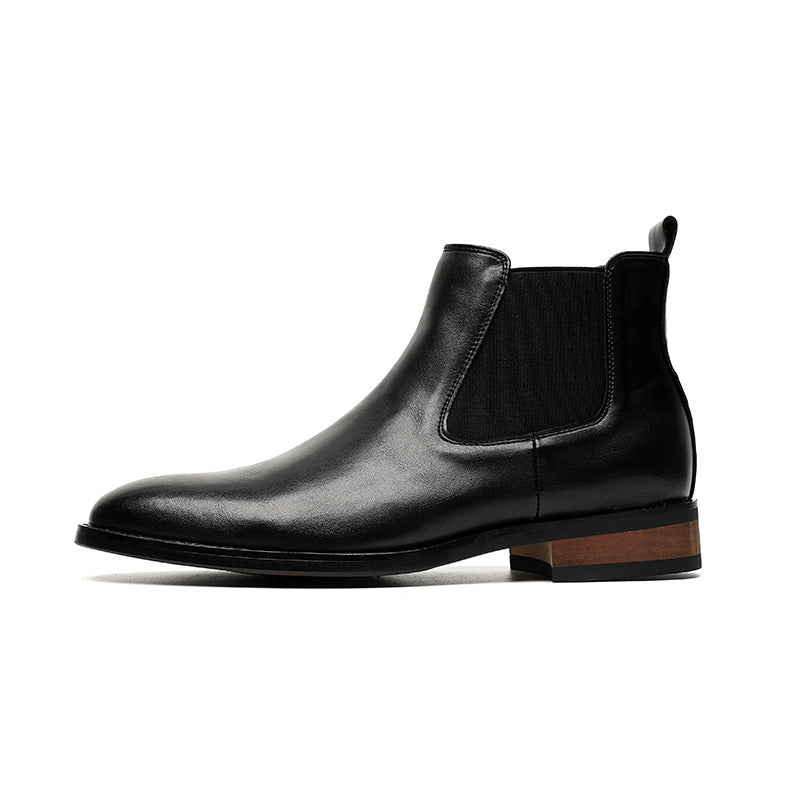 Herren High-Top Lederstiefel mit spitzer Kappe