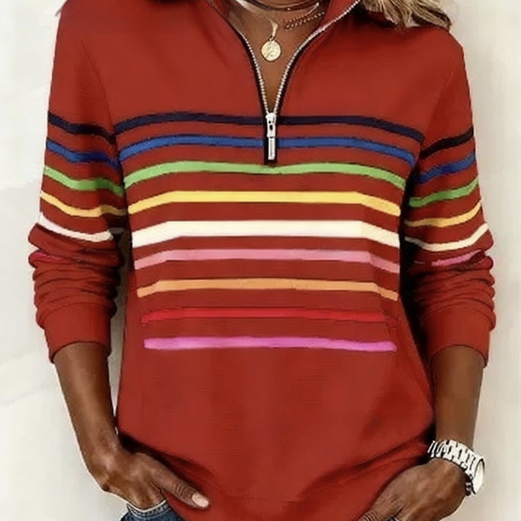 Weihnachts-Sweatshirt mit Print und Reißverschluss