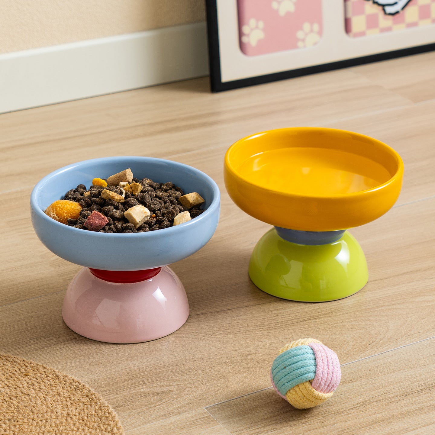 Macaron Keramik Napf erhöht für Katzen