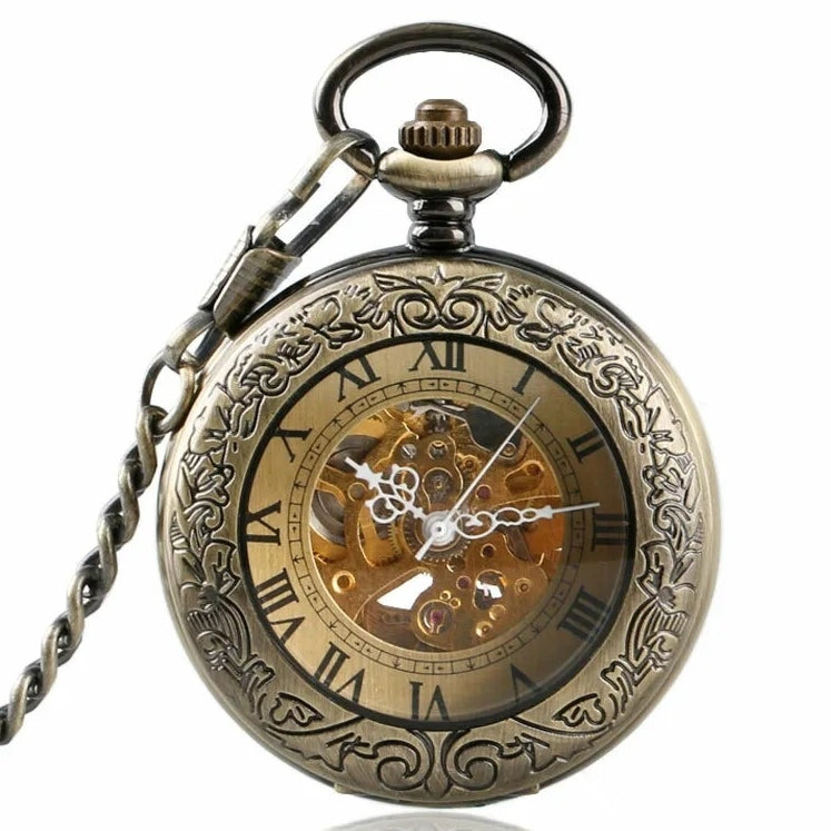 Retro Transparente Taschenuhr mit Klappdeckel