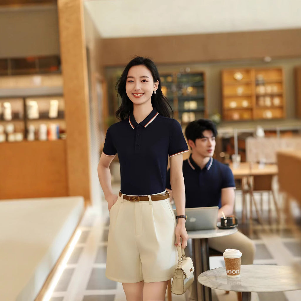 Polo-Shirt aus Eisseide mit Reverskragen – Bild 3 | LuxeStyle