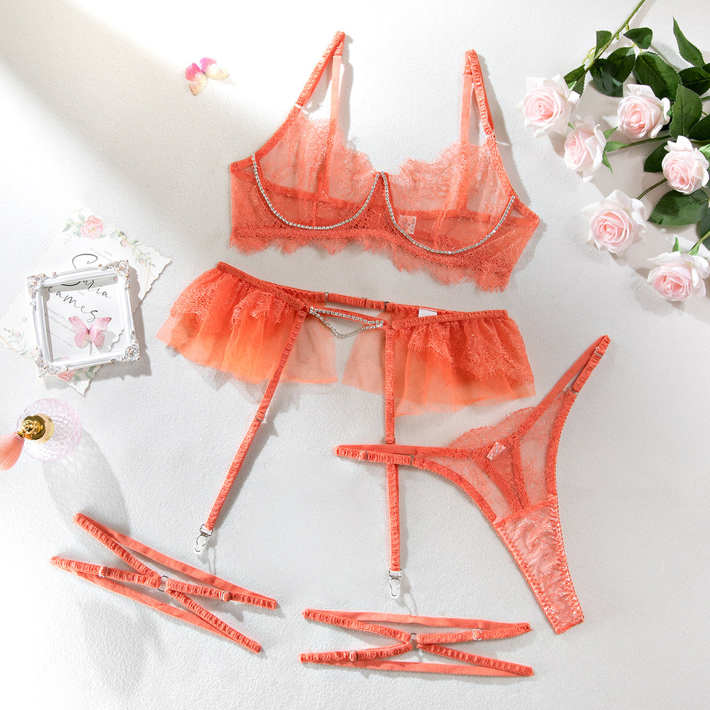 Spitzen-Dessous-Set mit Push-up und Strass – Bild 14 | LuxeStyle