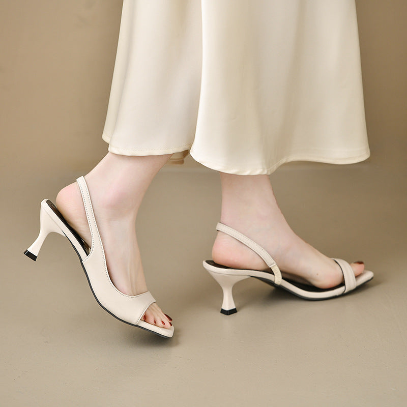 Schwarze Sandalen mit Quadrat-Zehenabsatz – Bild 3 | LuxeStyle