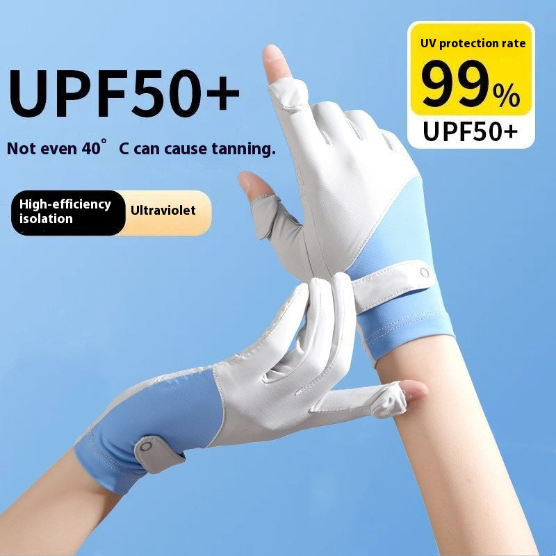 Eisseide-Sonnenschutzhandschuhe Touchscreen UV-Schutz