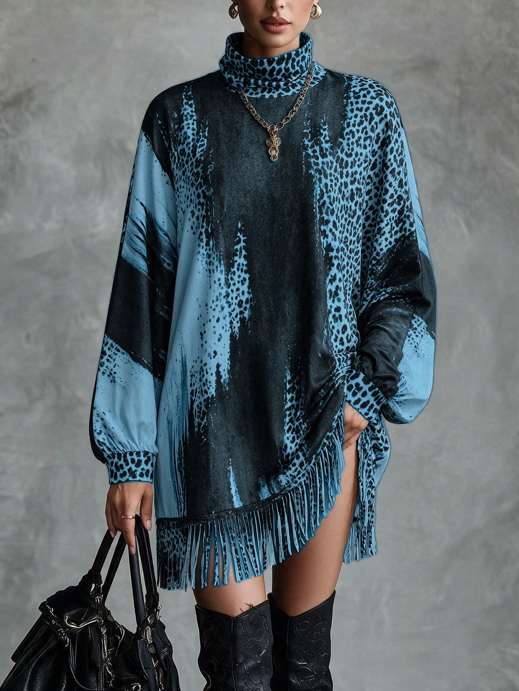 Weites Strickkleid mit Quasten – Bild 7 | LuxeStyle