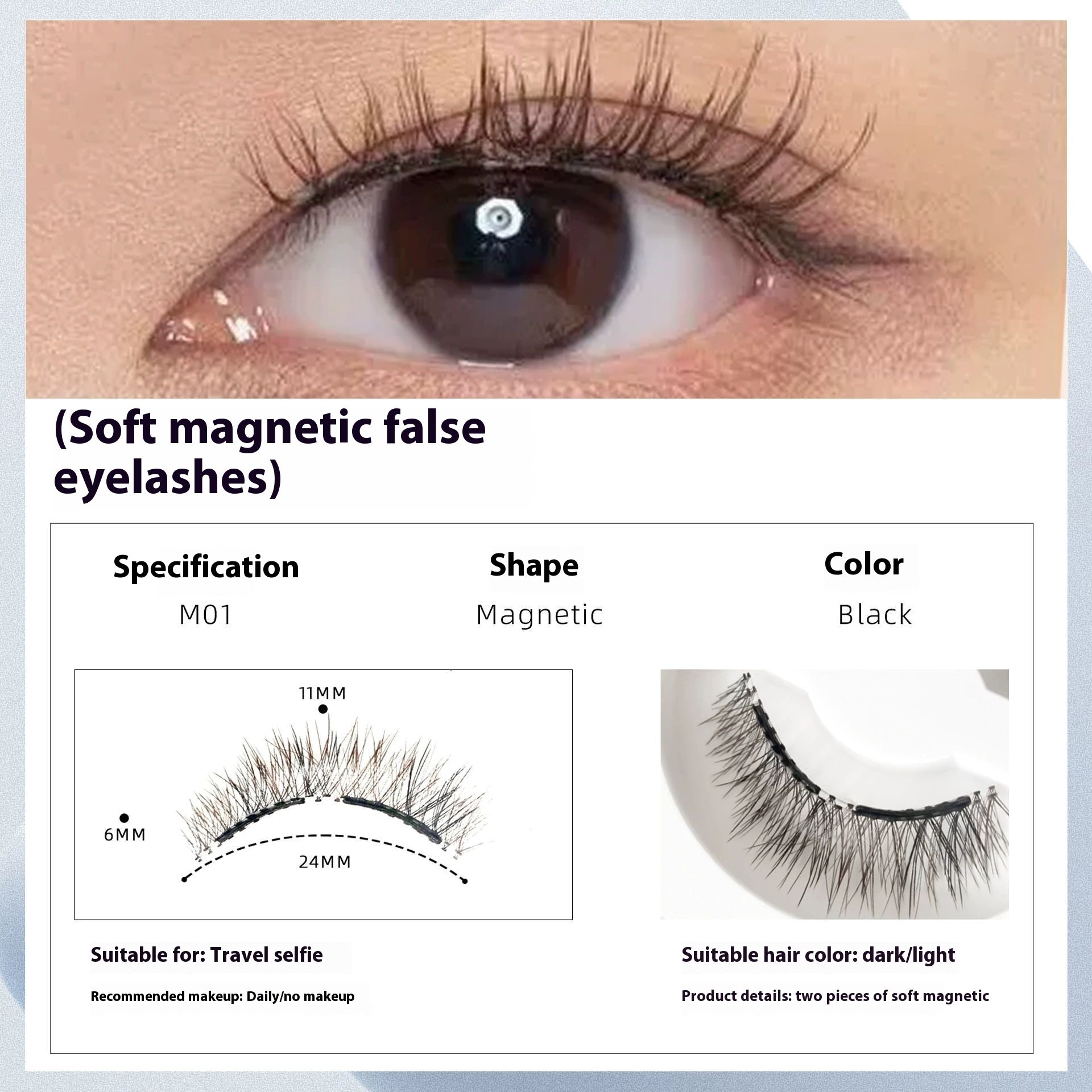 Natürliche magnetische Wimpern langlebig