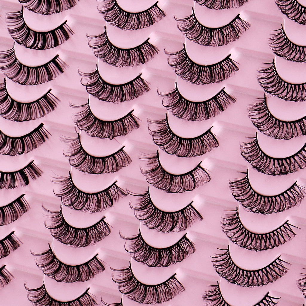 Dickes, natürliches Russisch-Gekrümmtes Eyelashes-Set