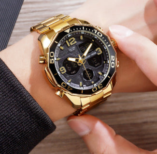 Spiral-Edelstahl-Armbanduhr für junge Männer