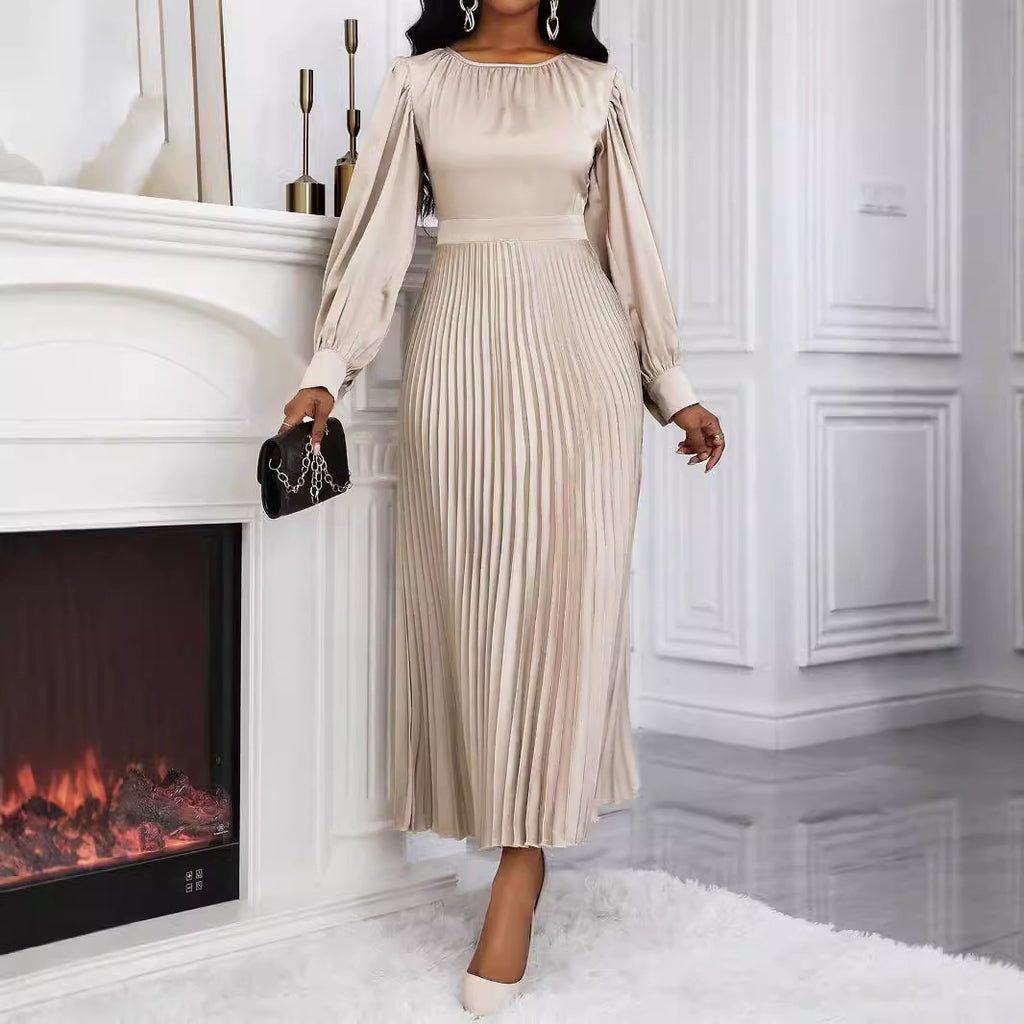 Plissiertes Langarmkleid