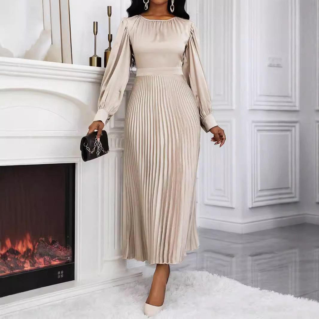 Plissiertes Langarmkleid