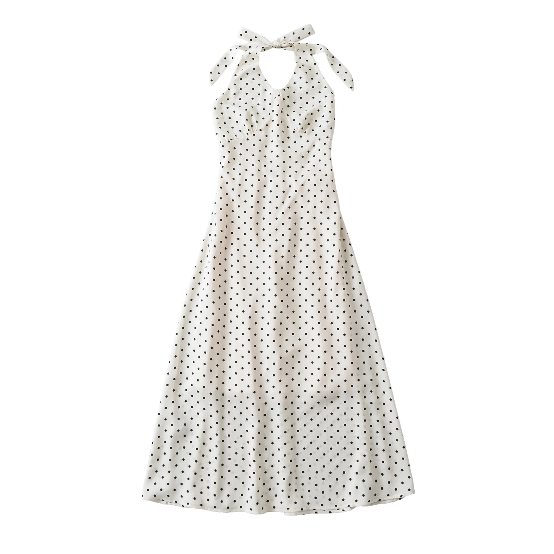 Retro Polka-Dot Neckholder Minikleid