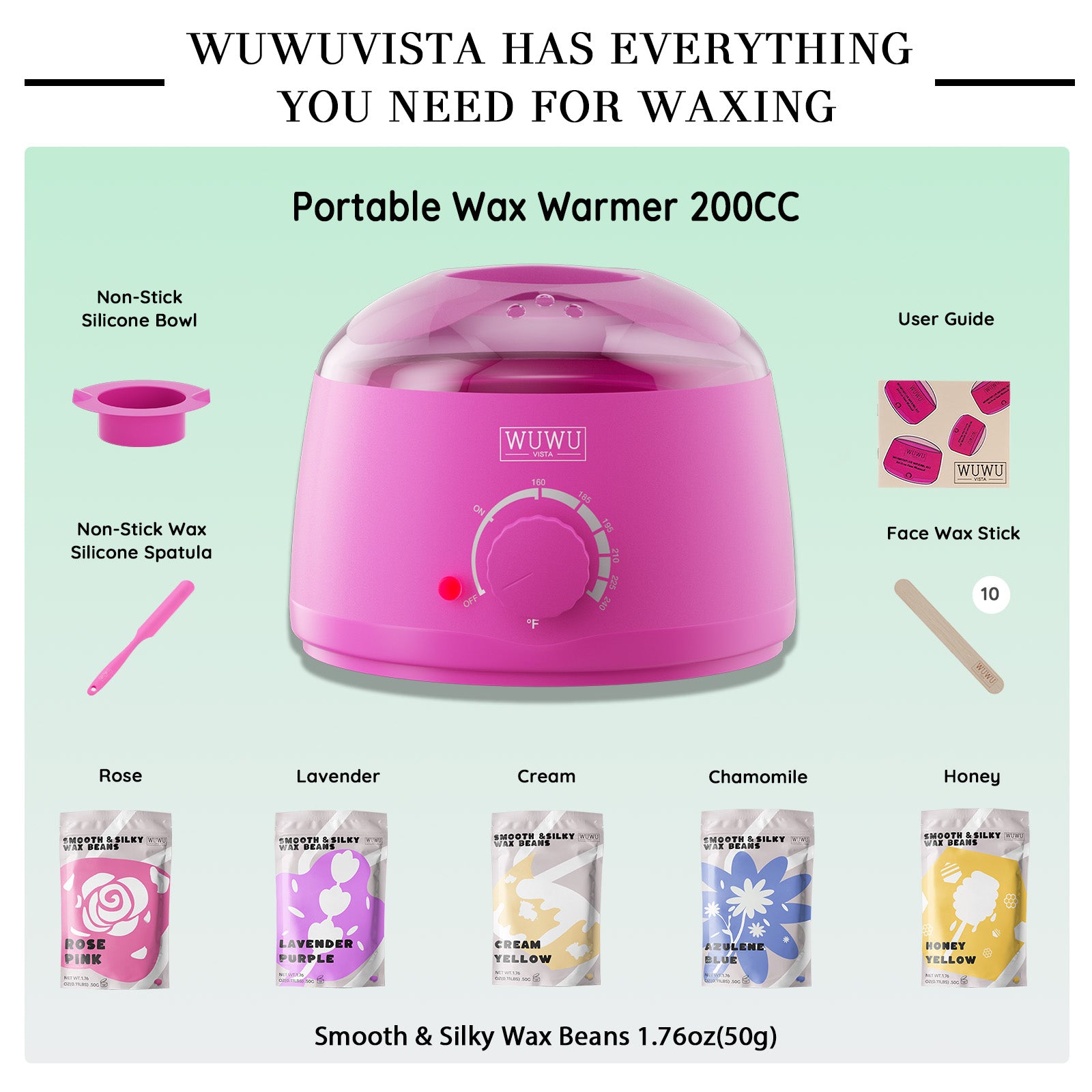 WUWUVISTA Waxing Kit 19-teilig