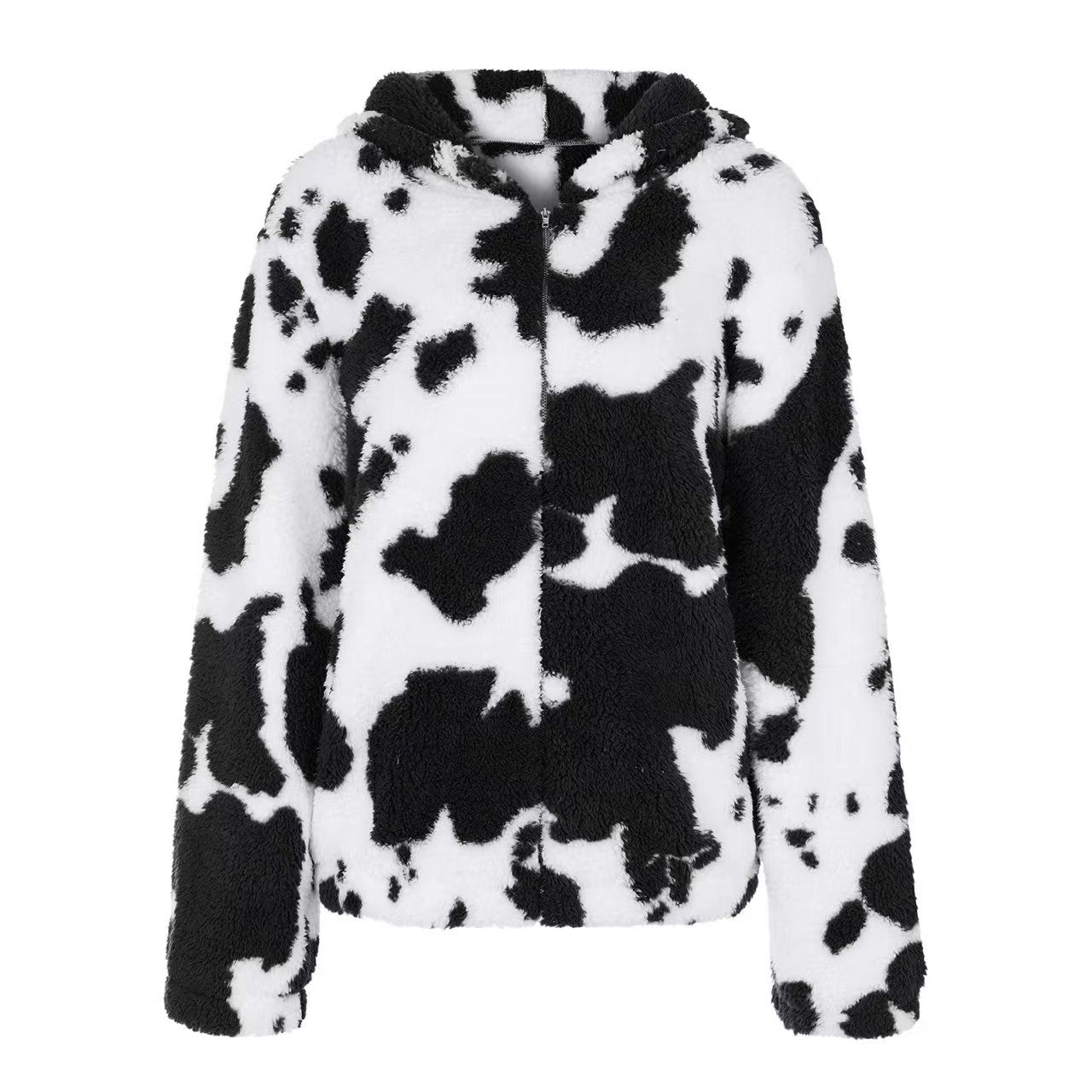 Damen Plüsch-Jacke mit Reissverschluss