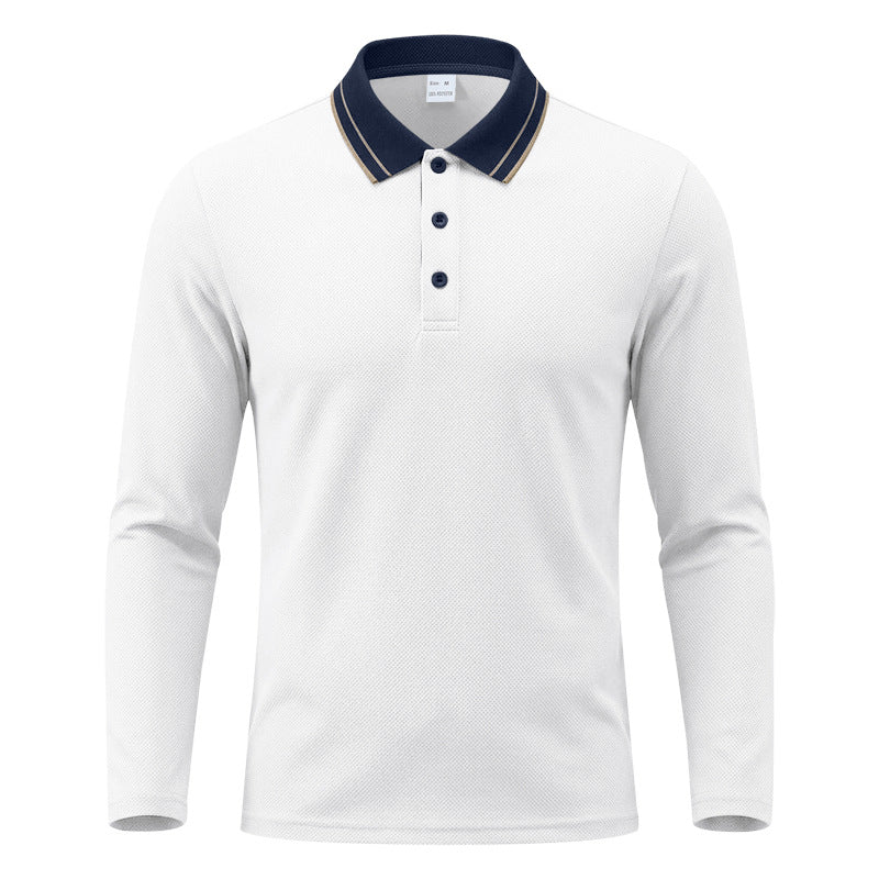 Herren-Polo mit Kragen und langen Ärmeln