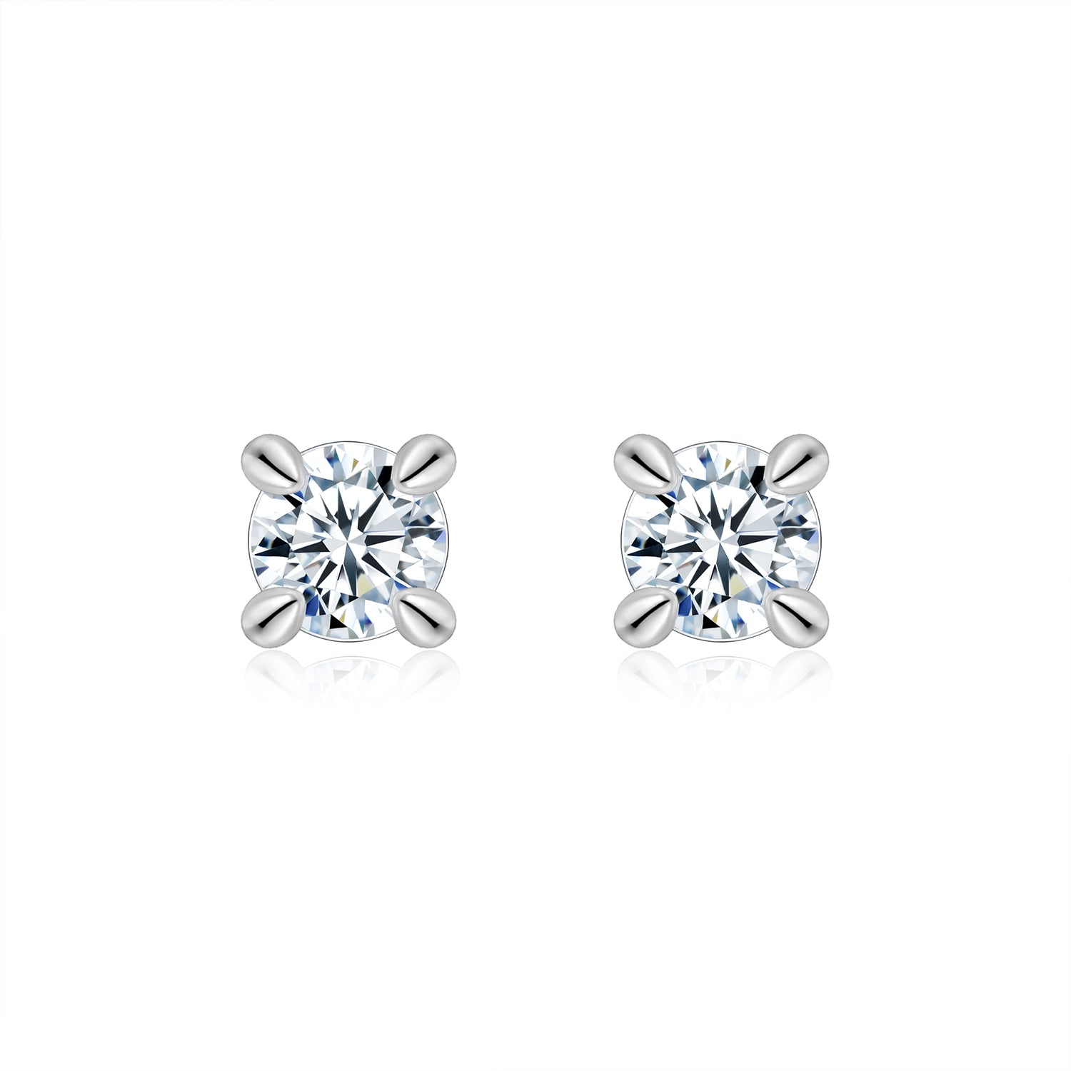 Moissanit-Ohrstecker «Duo» 0,5 & 2 ct · 925 Silber