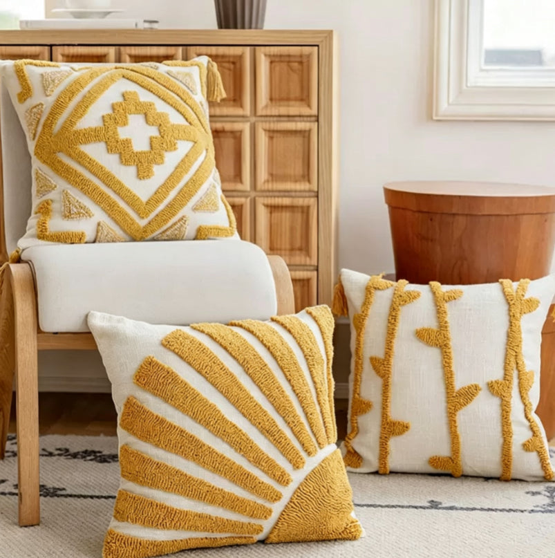 Geometrisches Tufted Kissen