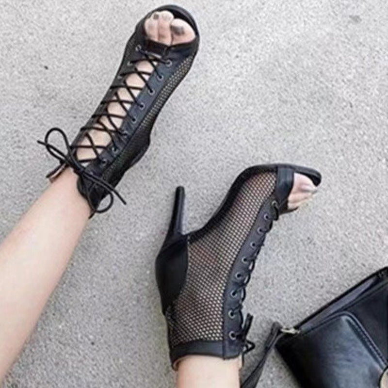 Mesh Peep Toe Stiletto Sandalette – Bild 8 | LuxeStyle