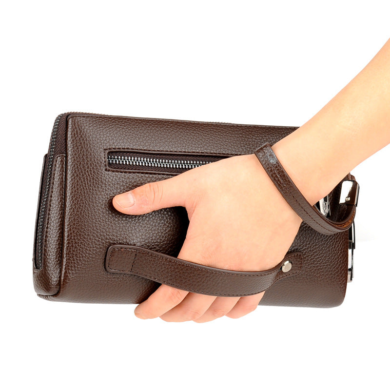 Männlicher Leder-Clutch mit Zahlencode-Schloss