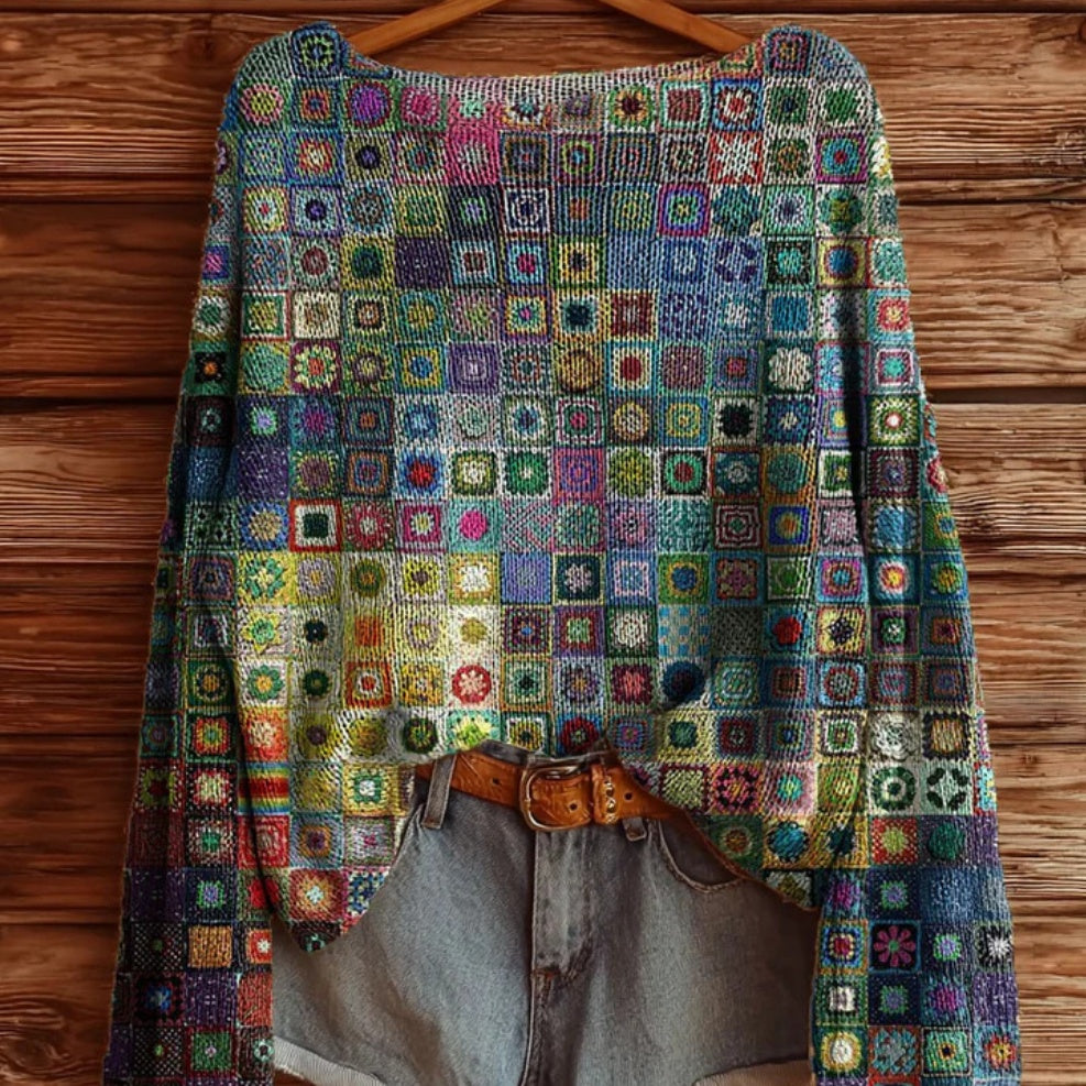 Pullover mit Ethno-Print für Damen