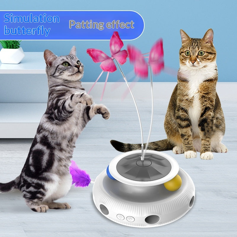 Interaktives Katzenspielzeug mit rotierender Scheibe