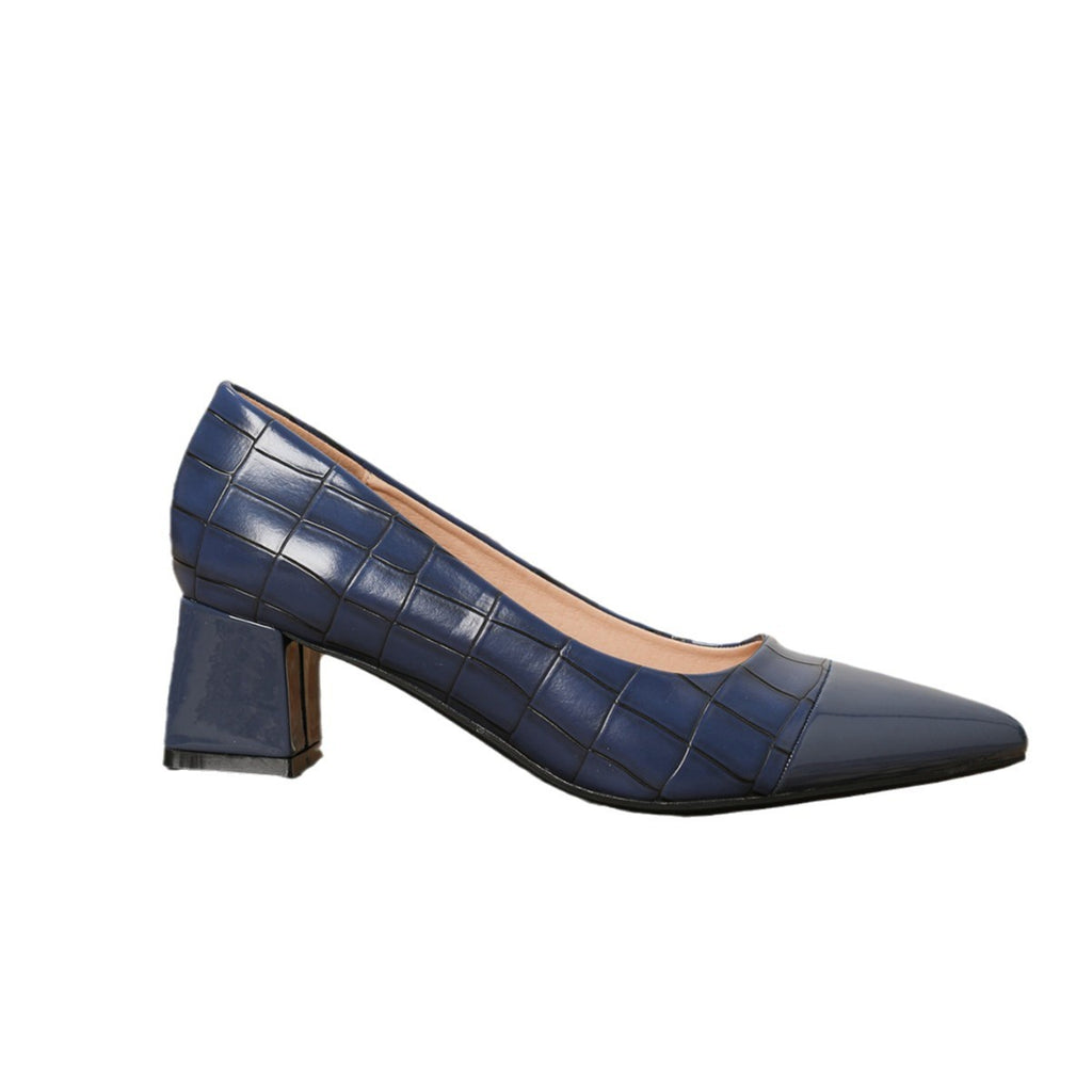Spitze Slip-on Pumps mit Chunky-Absatz