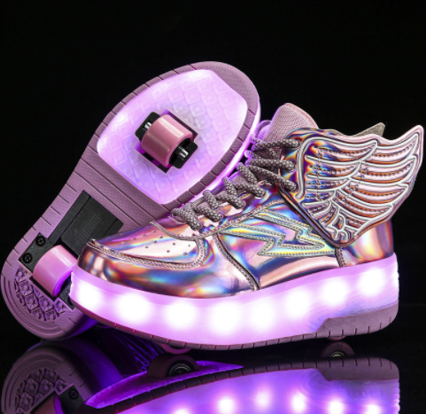 Rollschuhe mit Doppelhäufigkeit und LED-Licht