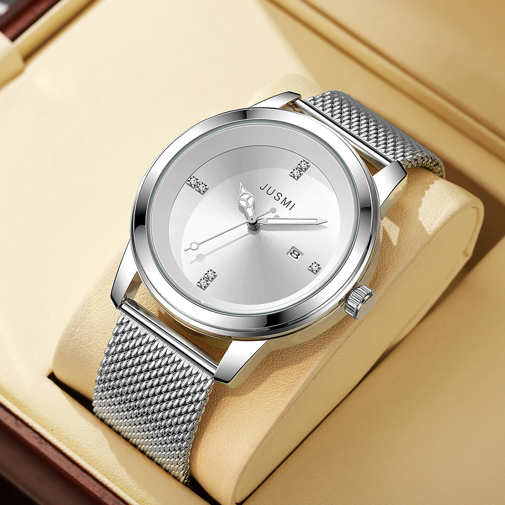 Herren-Quarzuhr mit Milanaise-Armband