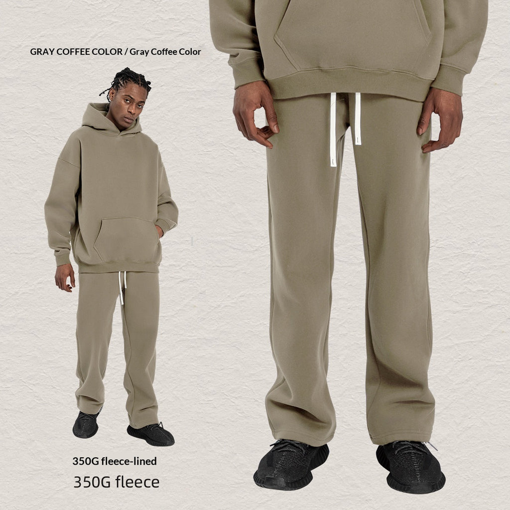 Kapuzen-Sweatshirt-Set, Fleece-gefüttert