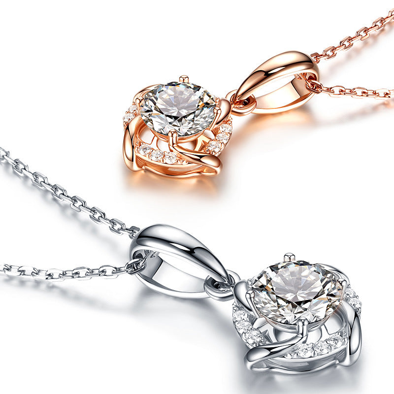 Moissanite Halskette mit Twist-Anhänger