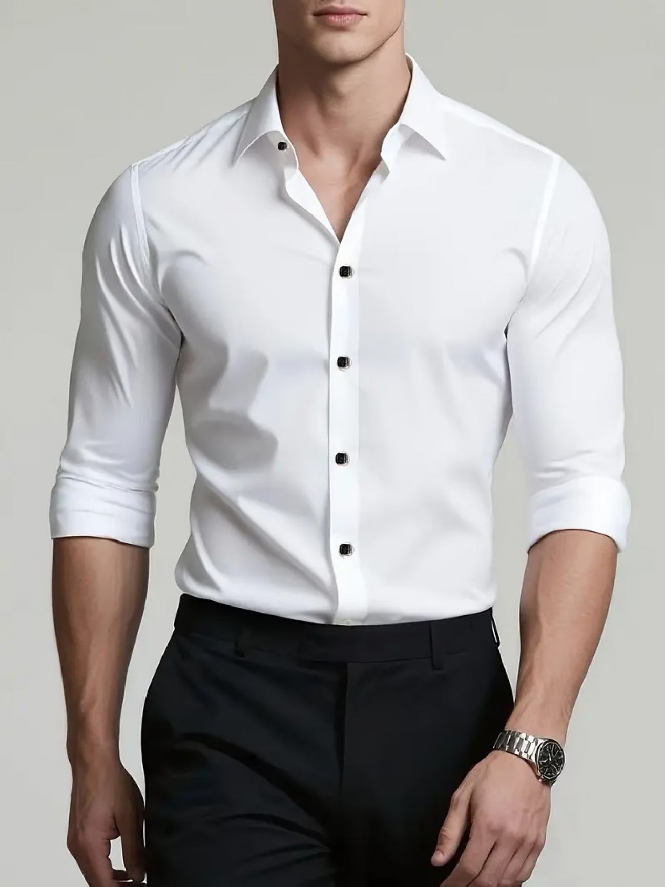 Herren-Langarm-Shirt Business-Casual Mehrfarbig