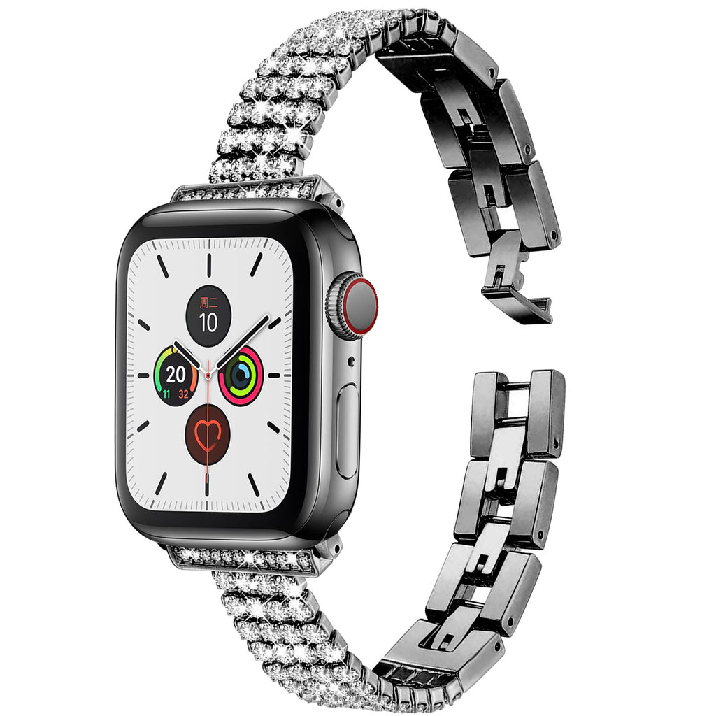 Vierreihiges Metallarmband mit Strasssteinen – Bild 5 | LuxeStyle