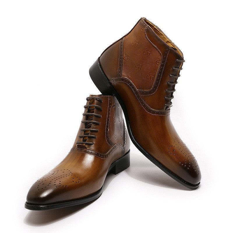 Herren-Lederstiefel mit Schnürung | LuxeStyle