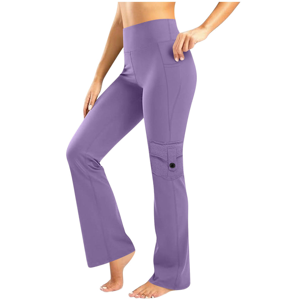 Atmungsaktive Sport-Leggings mit Knopf-Taschen