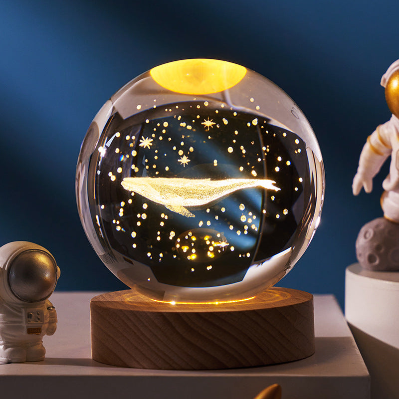 3D Planeten Kristallkugel Nachtlicht