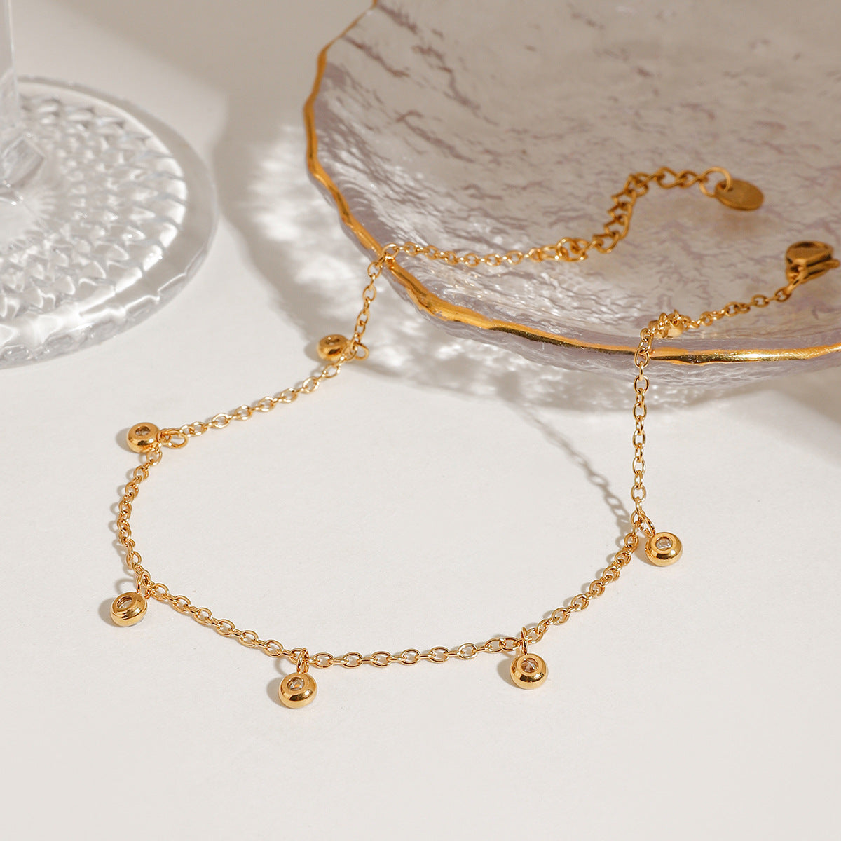 Zirkon-Fusskette aus Edelstahl – Bild 6 | LuxeStyle