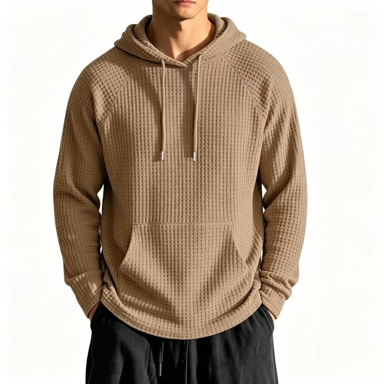 Herren Kapuzenjacke aus Waffelstrick