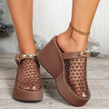 Offene Sandalen mit Metallschnalle und dicker Sohle – Bild 1 | LuxeStyle