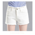 A-Linien Denim Shorts mit Fransen – Ansicht 7