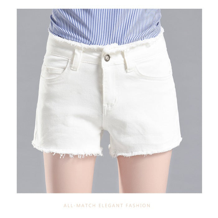 A-Linien Denim Shorts mit Fransen