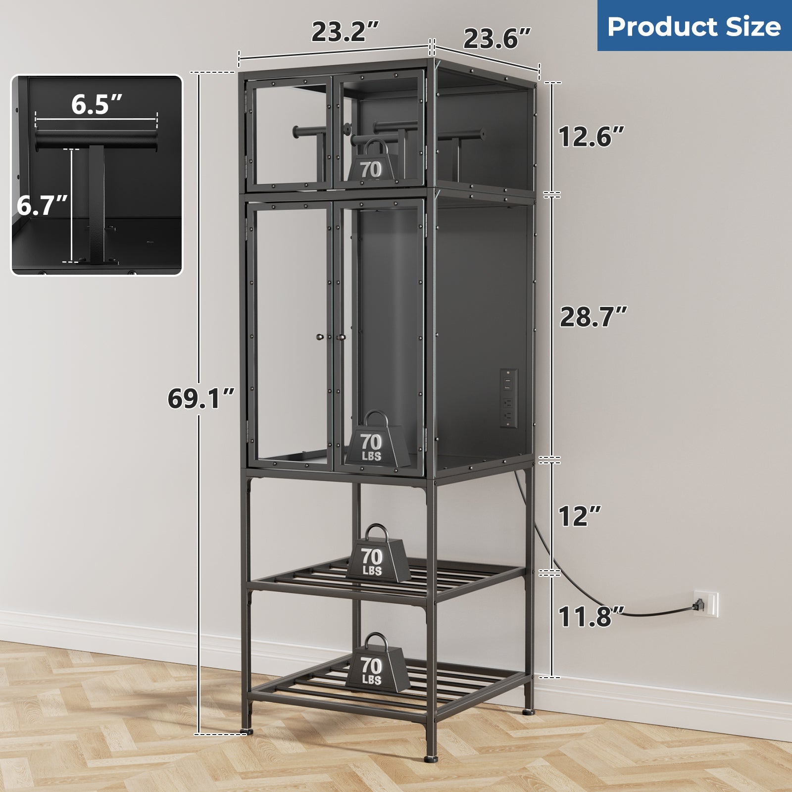 3D-Drucker-Schrank mit doppeltem Filament-Rack