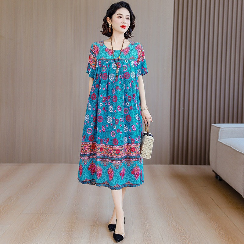 Elegantes Baumwollseidenkleid mit Taschen