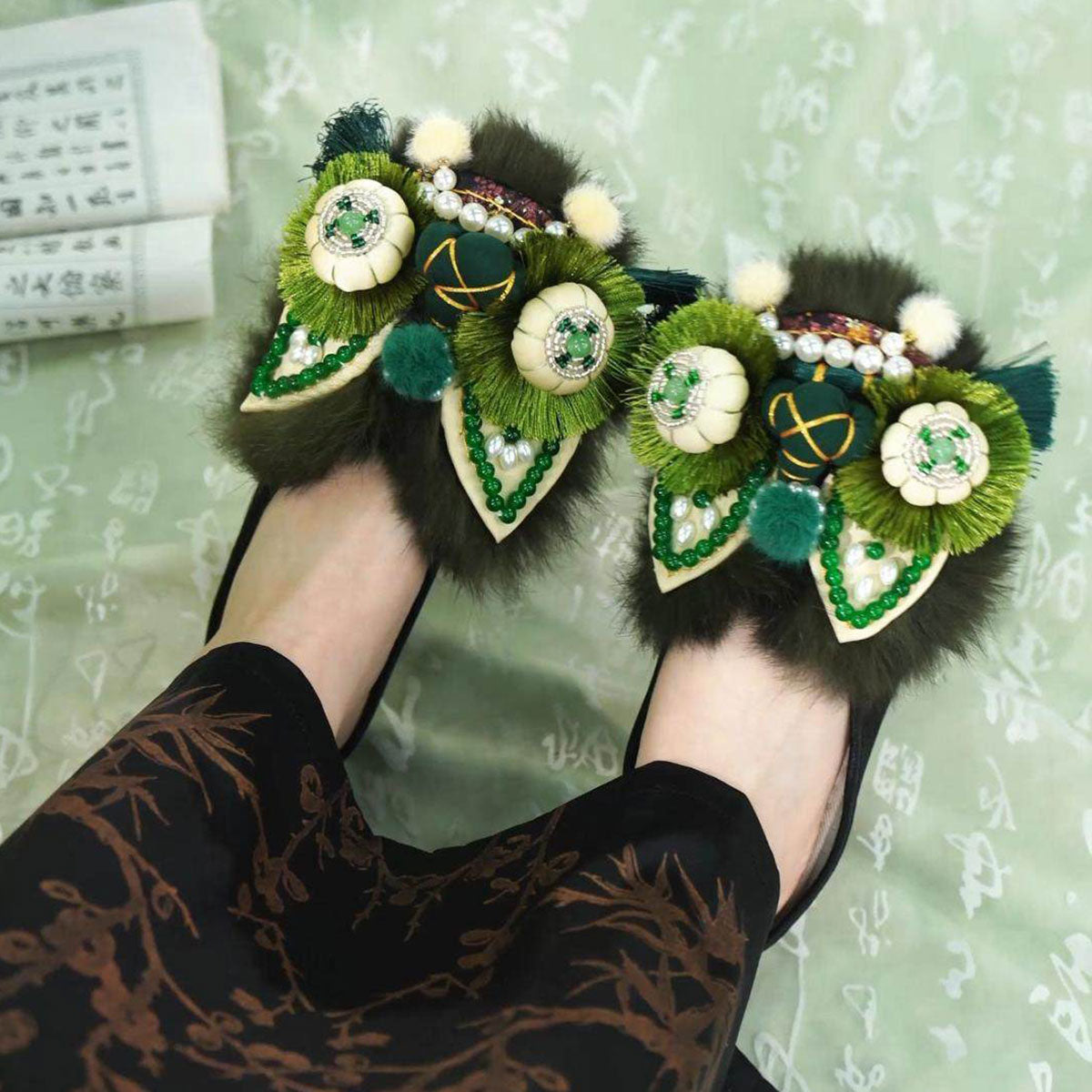 Chinesische Tigerkopf-Slipper für Damen
