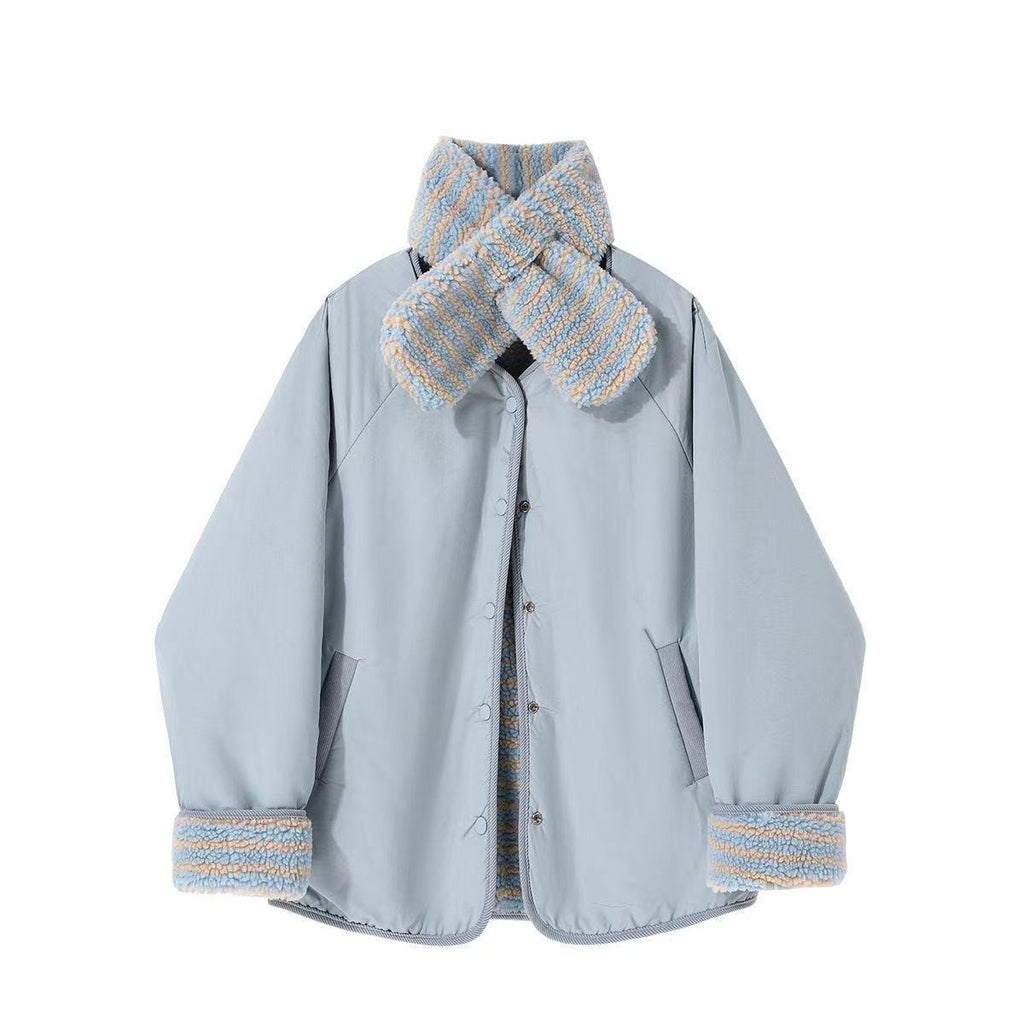 Koreanischer Strickmantel mit Fellkragen – Bild 2 | LuxeStyle
