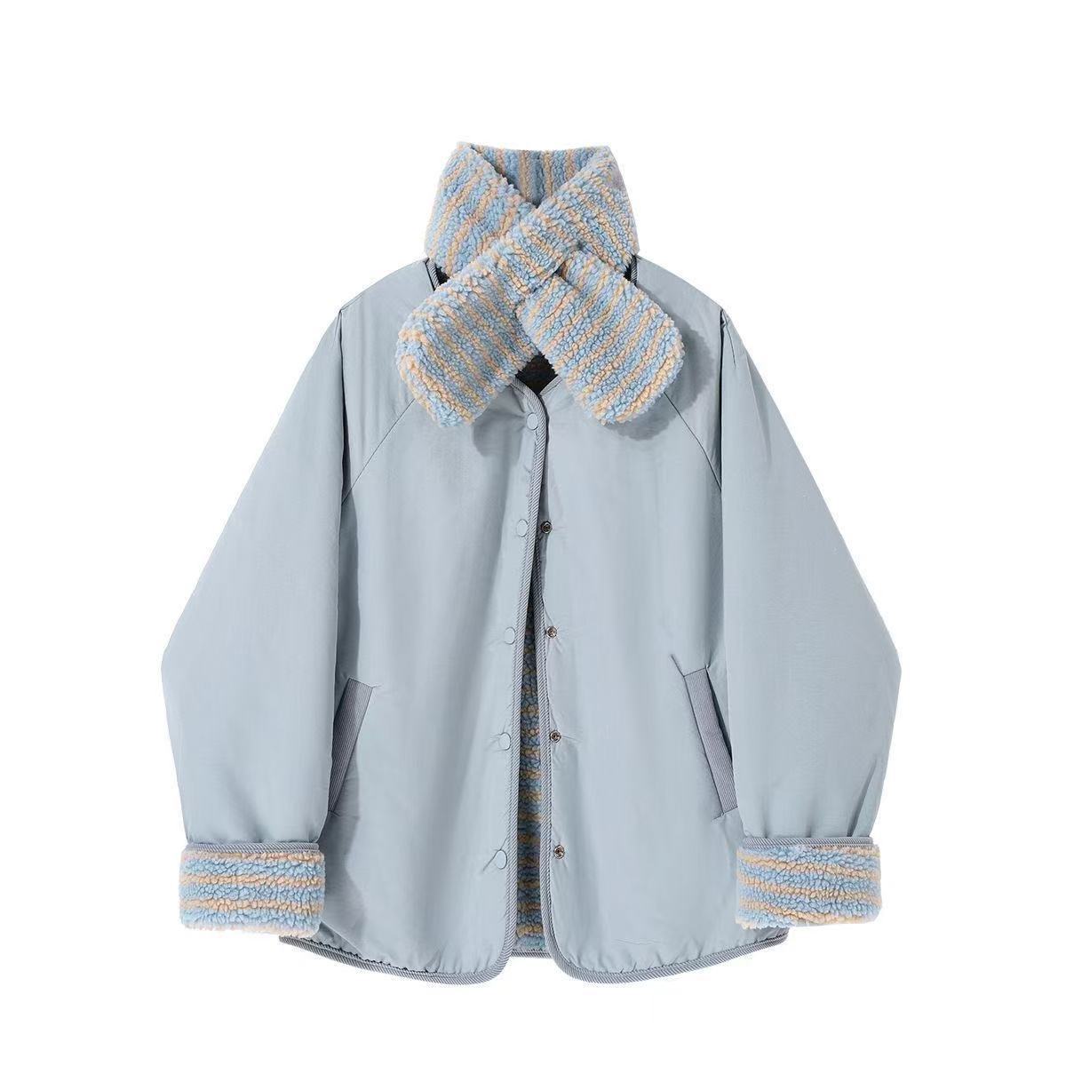 Koreanischer Strickmantel mit Fellkragen – Bild 2 | LuxeStyle